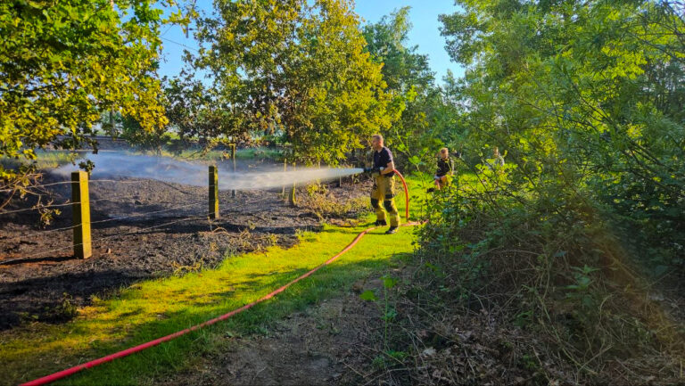 100 mtr berm in brand langs spoor bij Berghem