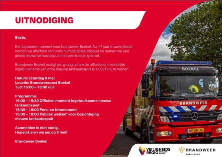 Nieuwe trots voor Brandweer Boekel: tankautospuit 21-0531