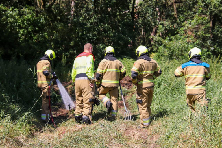 Groen afval in brand bij Geffense bosjes