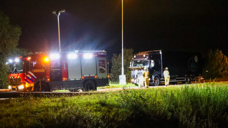 Brandweer uitgerukt voor vrachtwagenbrand A50 Veghel
