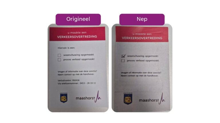 Nep verkeersovertredingskaartjes in omloop